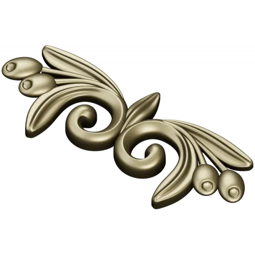 Laurel swirl ornamental applique - STL 3D model for CNC
