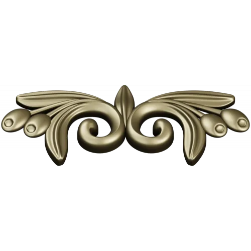Laurel swirl ornamental applique - STL 3D model for CNC