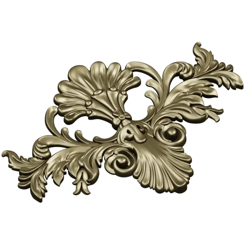 Baroque Floral Cartouche STL for CNC Milling