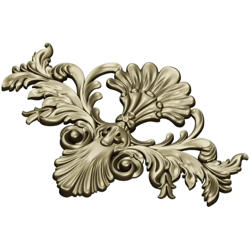 Baroque Floral Cartouche STL for CNC Milling