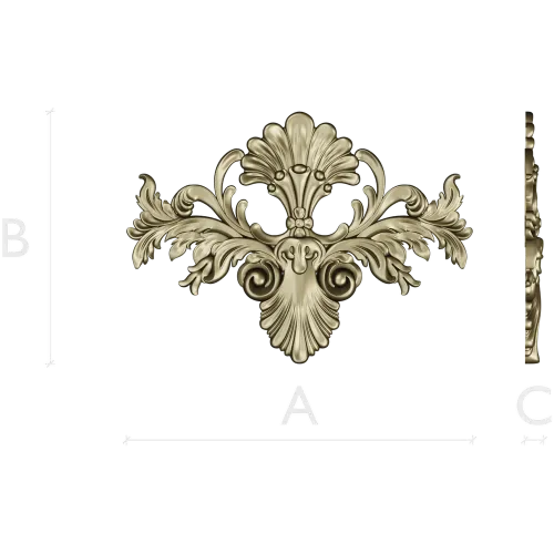 Baroque Floral Cartouche STL for CNC Milling