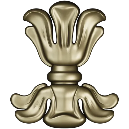 Floral cartouche high-relief STL for CNC
