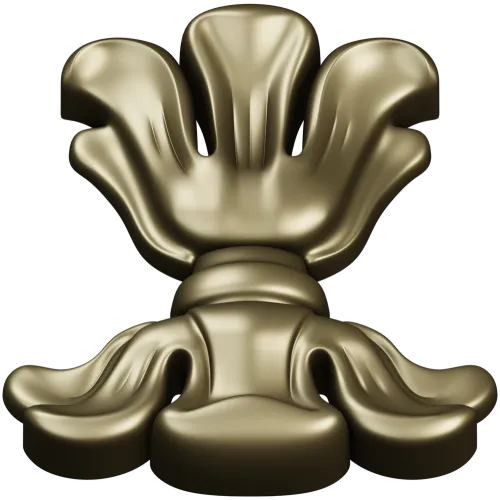 Floral cartouche high-relief STL for CNC