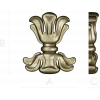 Floral cartouche high-relief STL for CNC