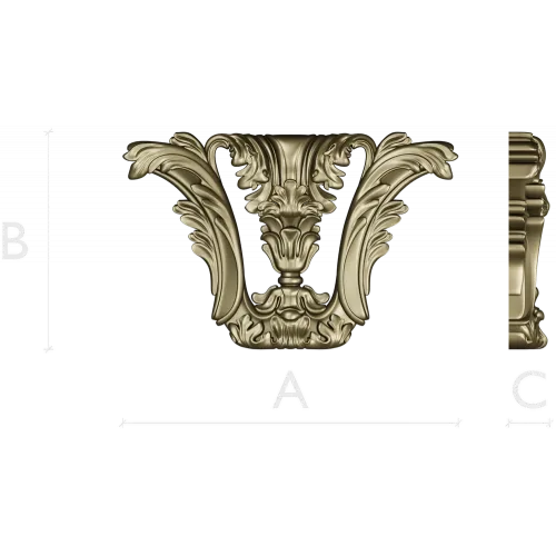 Baroque Corner Acanthus STL