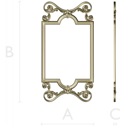Ornate Rococo Vertical Frame STL for CNC