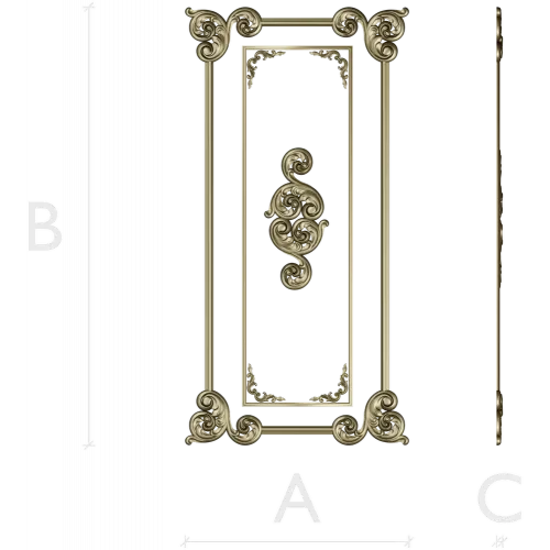 Ornamental Rectangular Panel - STL 3D Model for CNC