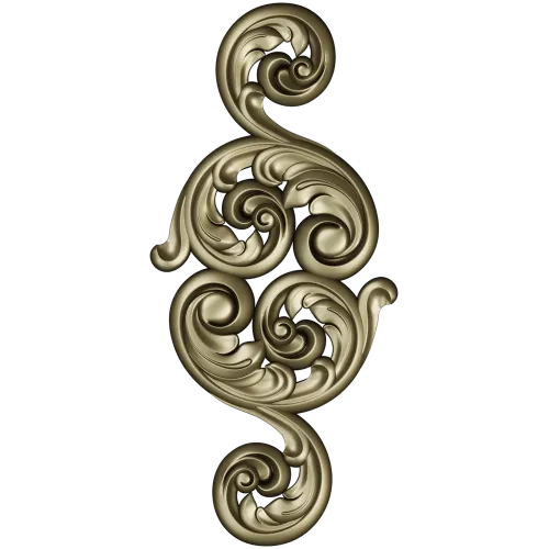 Acanthus Scroll Vertical Applique - STL 3D Model for CNC