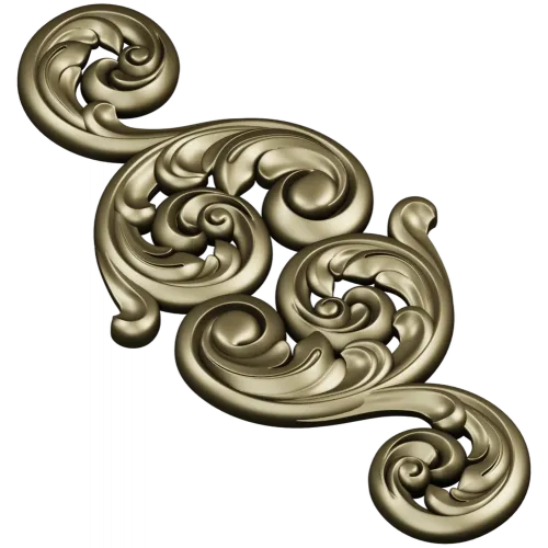 Acanthus Scroll Vertical Applique - STL 3D Model for CNC