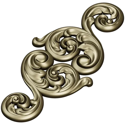 Acanthus Scroll Vertical Applique - STL 3D Model for CNC