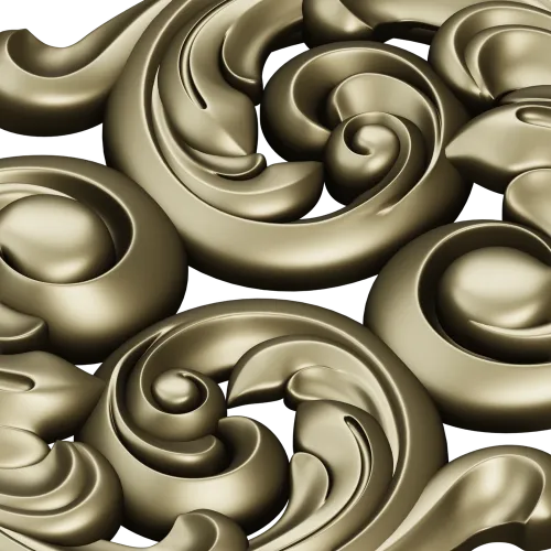 Acanthus Scroll Vertical Applique - STL 3D Model for CNC