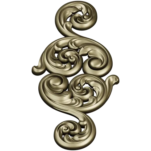 Acanthus Scroll Vertical Applique - STL 3D Model for CNC