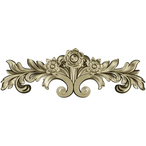 Rococo floral cartouche STL for CNC