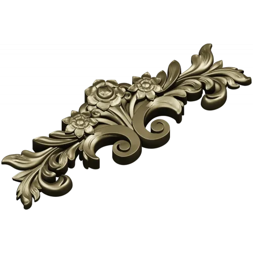 Rococo floral cartouche STL for CNC