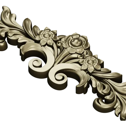 Rococo floral cartouche STL for CNC