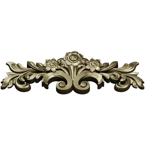 Rococo floral cartouche STL for CNC