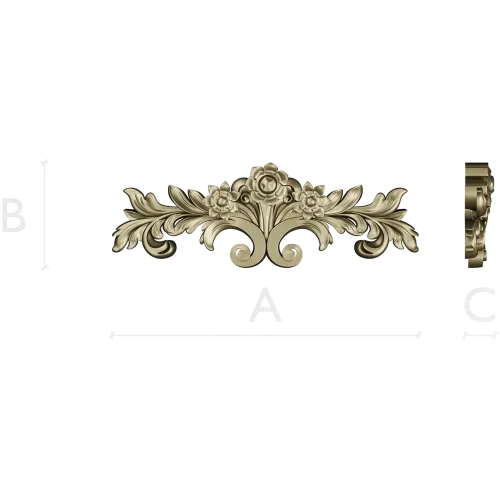 Rococo floral cartouche STL for CNC