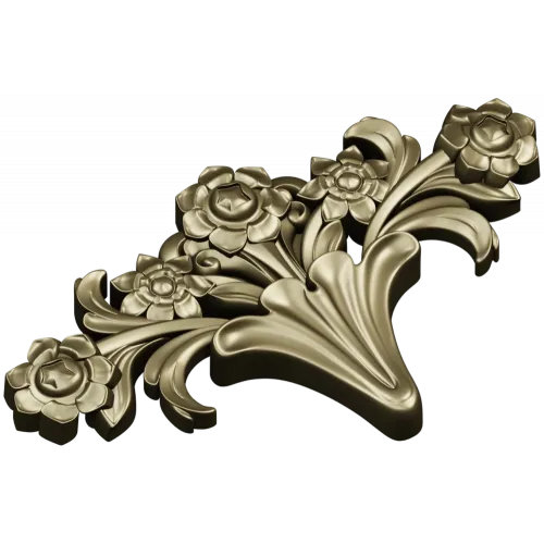 Rose Acanthus Crest - STL 3D model for CNC carving