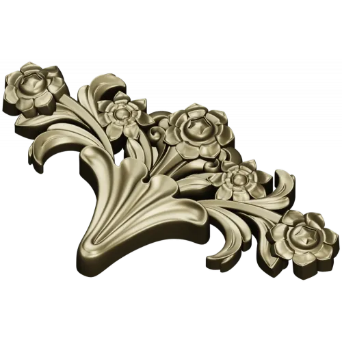 Rose Acanthus Crest - STL 3D model for CNC carving