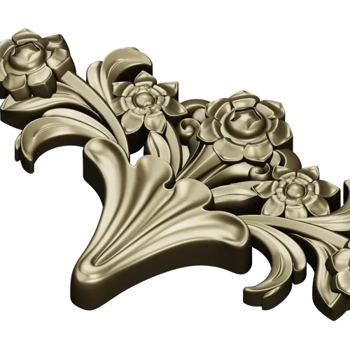 Rose Acanthus Crest - STL 3D model for CNC carving