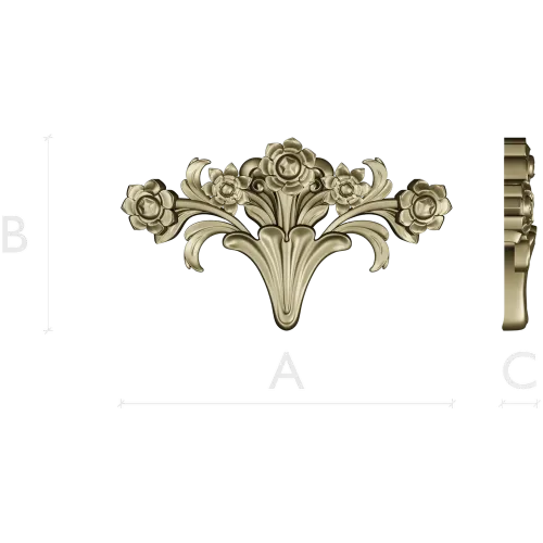 Rose Acanthus Crest - STL 3D model for CNC carving