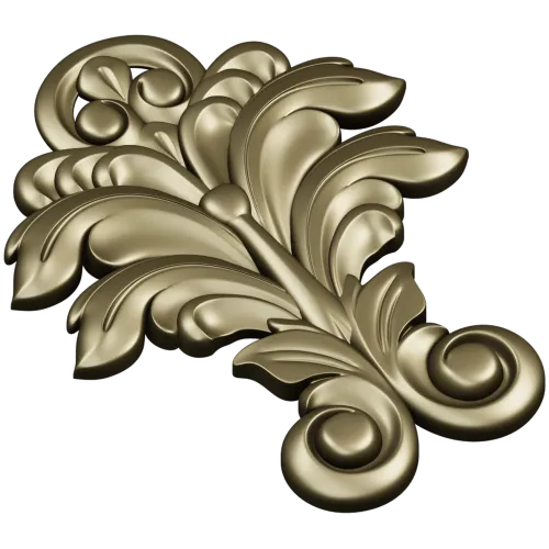 Acanthus Leaf Vertical Ornament STL for CNC