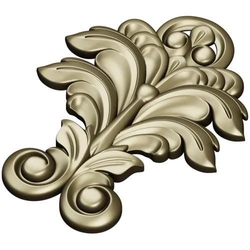 Acanthus Leaf Vertical Ornament STL for CNC