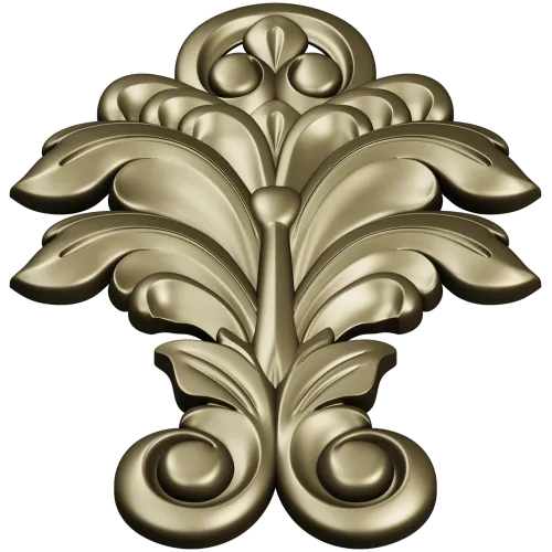 Acanthus Leaf Vertical Ornament STL for CNC