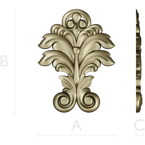 Acanthus Leaf Vertical Ornament STL for CNC