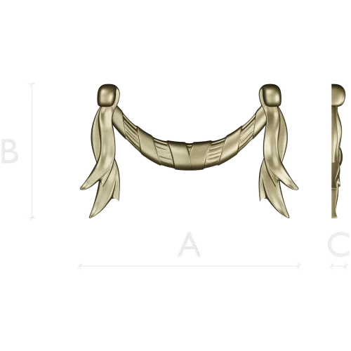 Baroque Ribbon Swag STL 3D Model for CNC