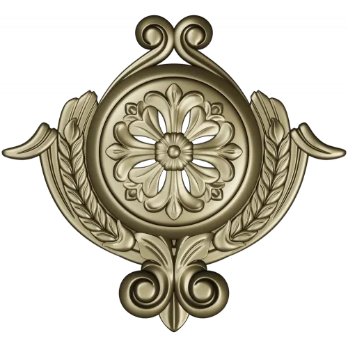 Рельефный медальон с розеткой и лавровым венком (STL для ЧПУ)