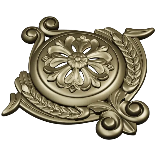 Рельефный медальон с розеткой и лавровым венком (STL для ЧПУ)