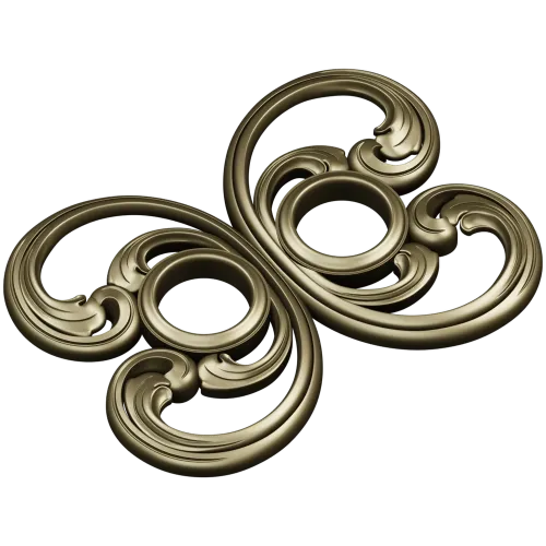 Baroque Twin-Scroll Applique STL for CNC