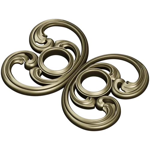 Baroque Twin-Scroll Applique STL for CNC