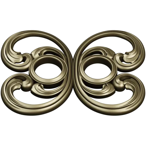 Baroque Twin-Scroll Applique STL for CNC