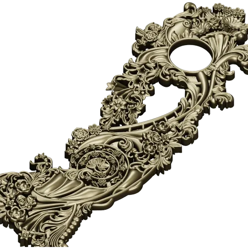 Вертикальная декоративная накладка в стиле рококо - stl модель для ЧПУ