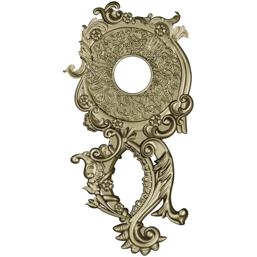 Baroque Rosette Applique STL for CNC