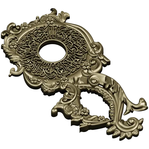 Baroque Rosette Applique STL for CNC