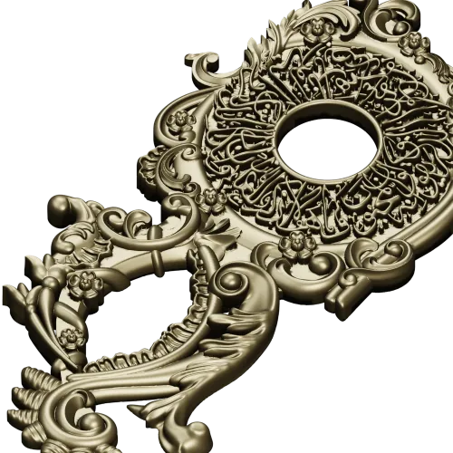 Baroque Rosette Applique STL for CNC