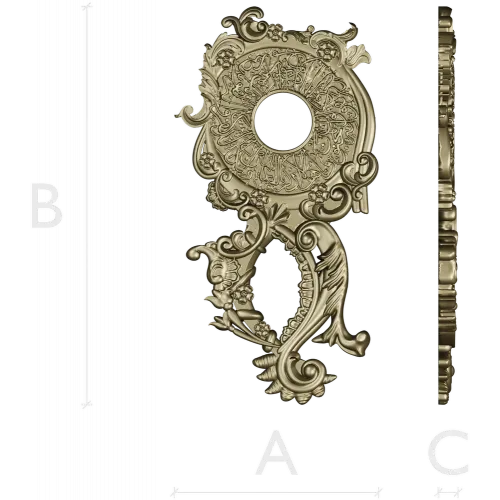 Baroque Rosette Applique STL for CNC