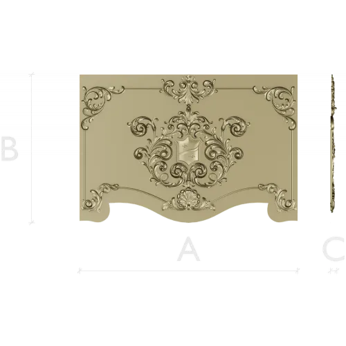 Baroque Acanthus Cartouche STL