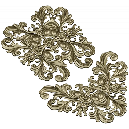 Baroque Acanthus Cartouche - High-Relief STL Model for CNC