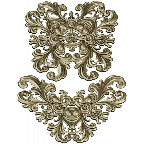 Baroque Acanthus Cartouche - High-Relief STL Model for CNC