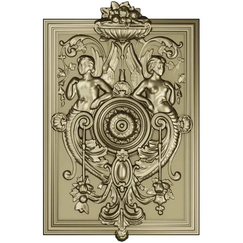 Cherubic Medallion Relief STL