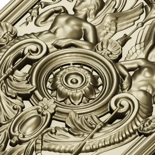 Cherubic Medallion Relief STL