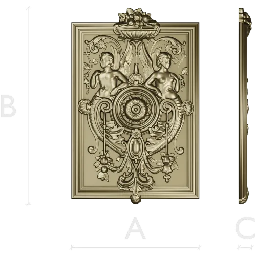 Cherubic Medallion Relief STL