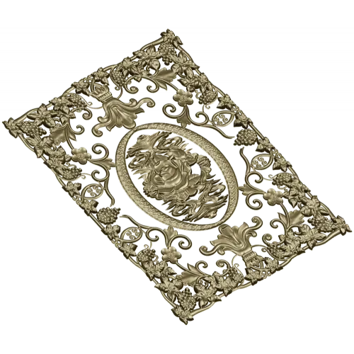 Rose Medallion Vine Panel - STL 3D model for CNC milling