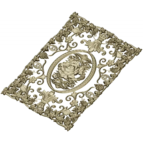 Rose Medallion Vine Panel - STL 3D model for CNC milling