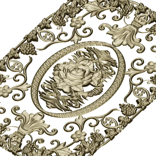 Rose Medallion Vine Panel - STL 3D model for CNC milling