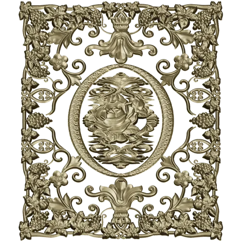 Rose Medallion Vine Panel - STL 3D model for CNC milling